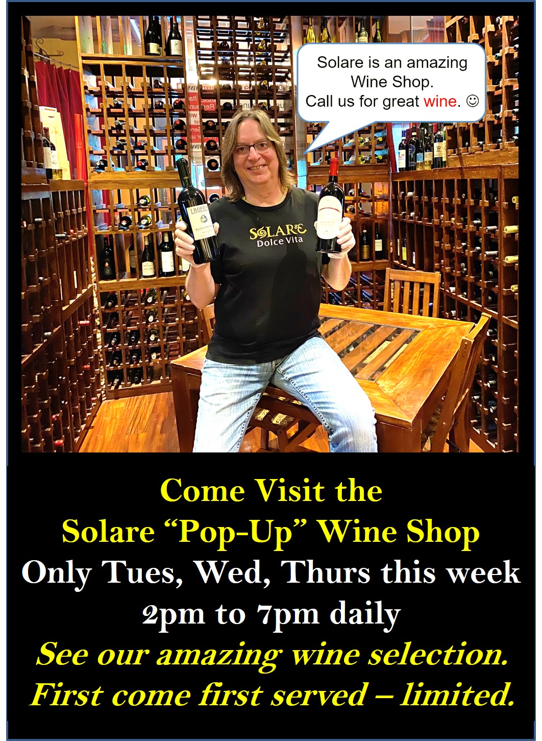 Solare "Pop-Up" Wine Shop