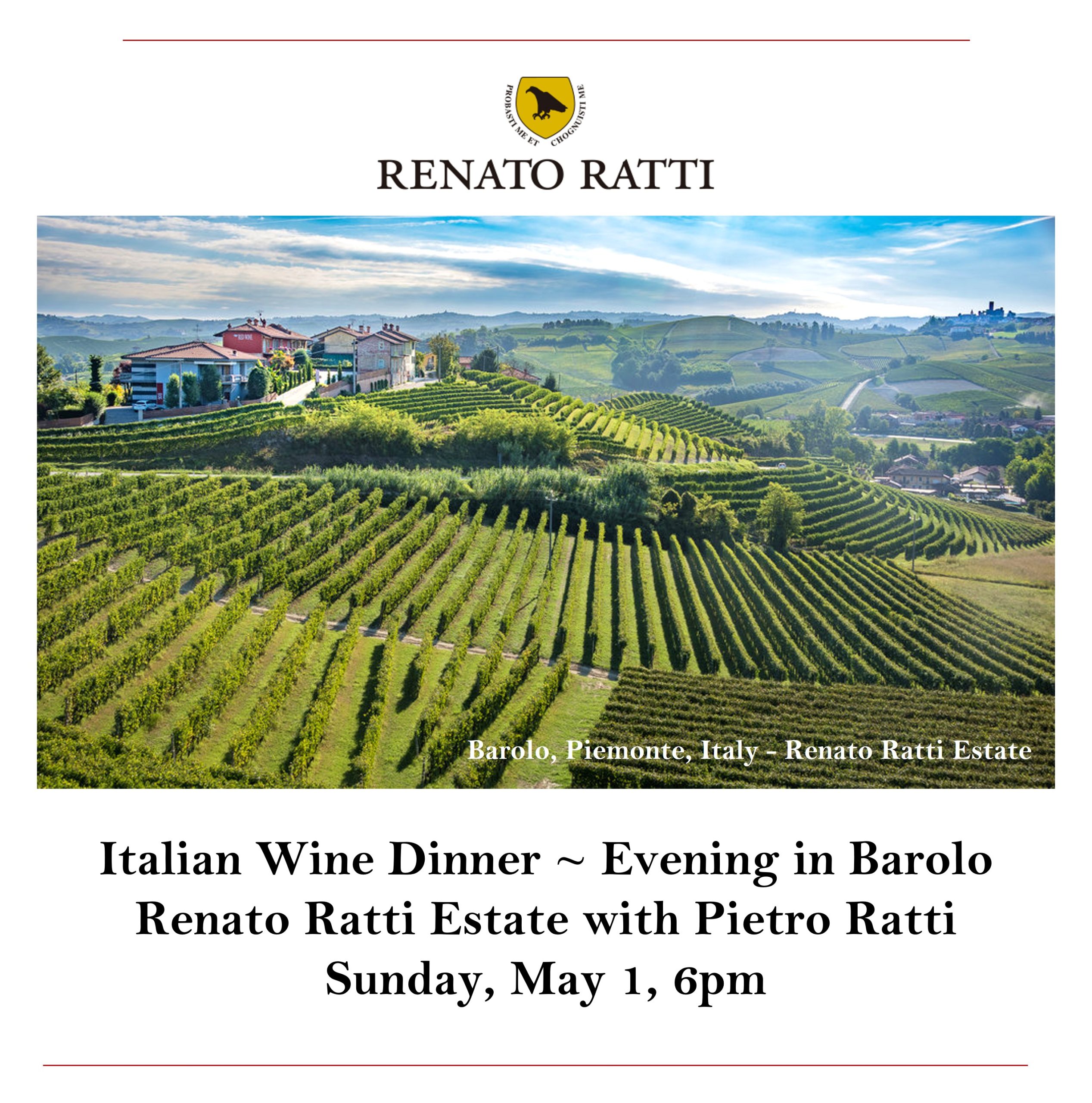 <a id="Solare-Renato-Ratti-Tequila-Dinner"></a>Italian Wine Dinner - An Evening in Barolo with Pietro Ratti