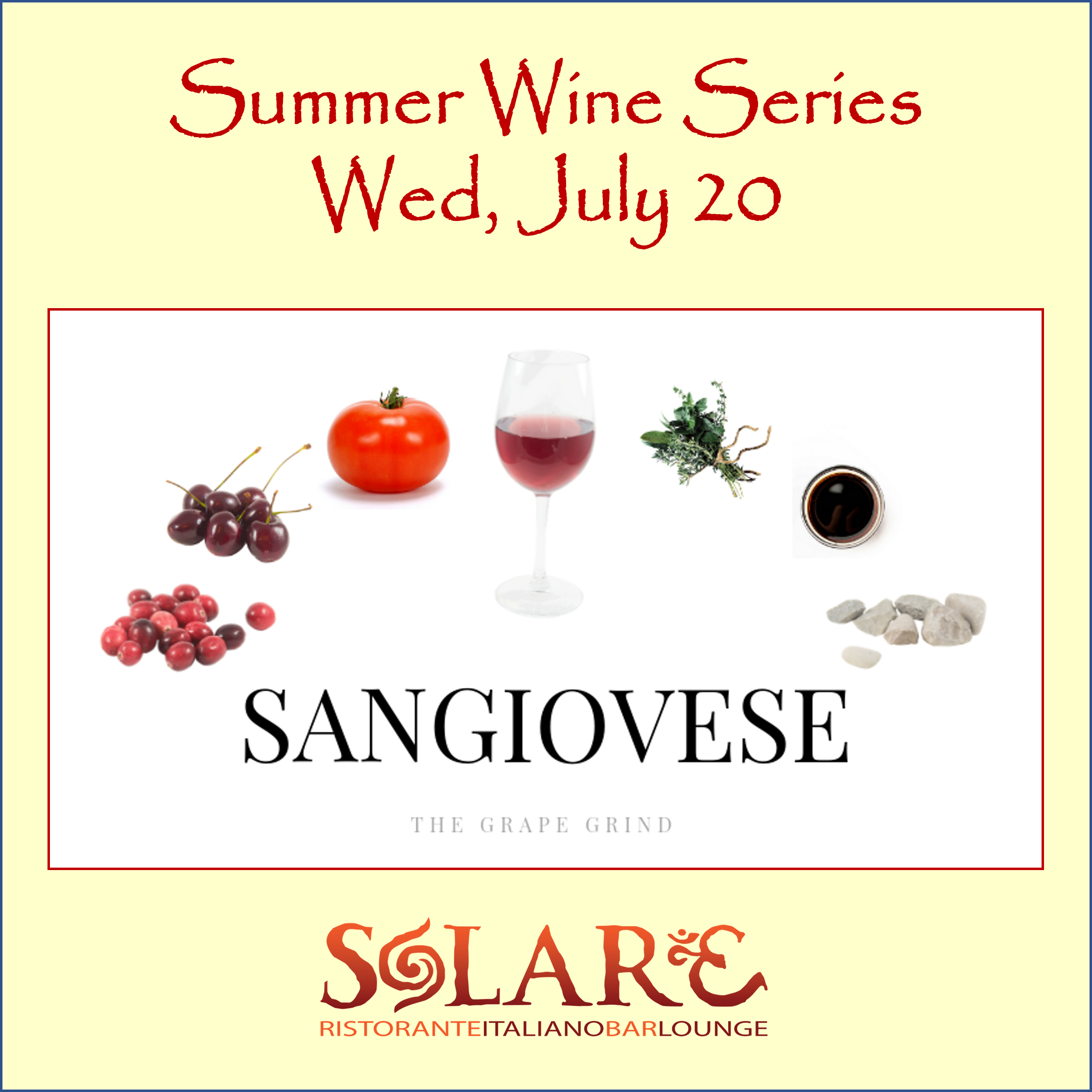 <a id="Solare-Sangiovese -Event"></a>Sangiovese!  Solare Summer Wine Series