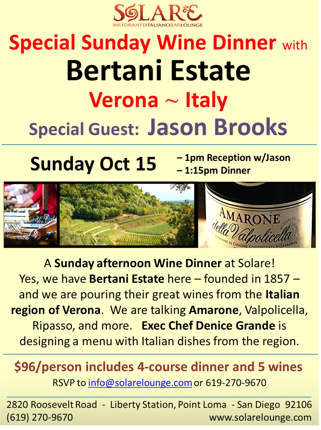 <a id="Solare-Bertani-Wine-Dinner-2023"></a>Italian Wine Dinner with Bertani Estate