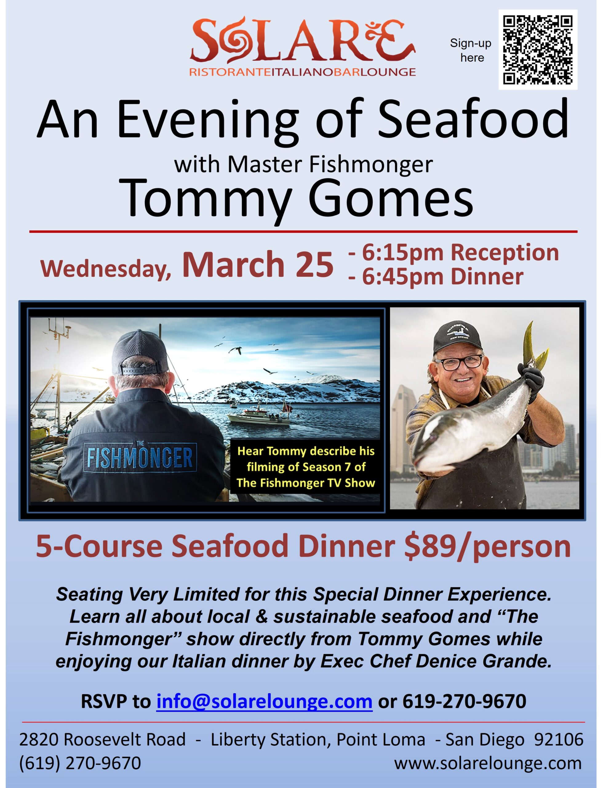<a id="Tommy-Gomes-Dinner-Mar-2026"></a>Tommy Gomes - An Evening of Seafood