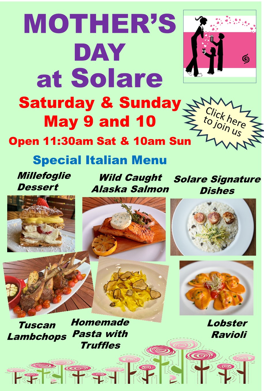 <a id="Solare-Mother-Day-Weekend-2026"></a>Mother's Day Weekend at Solare