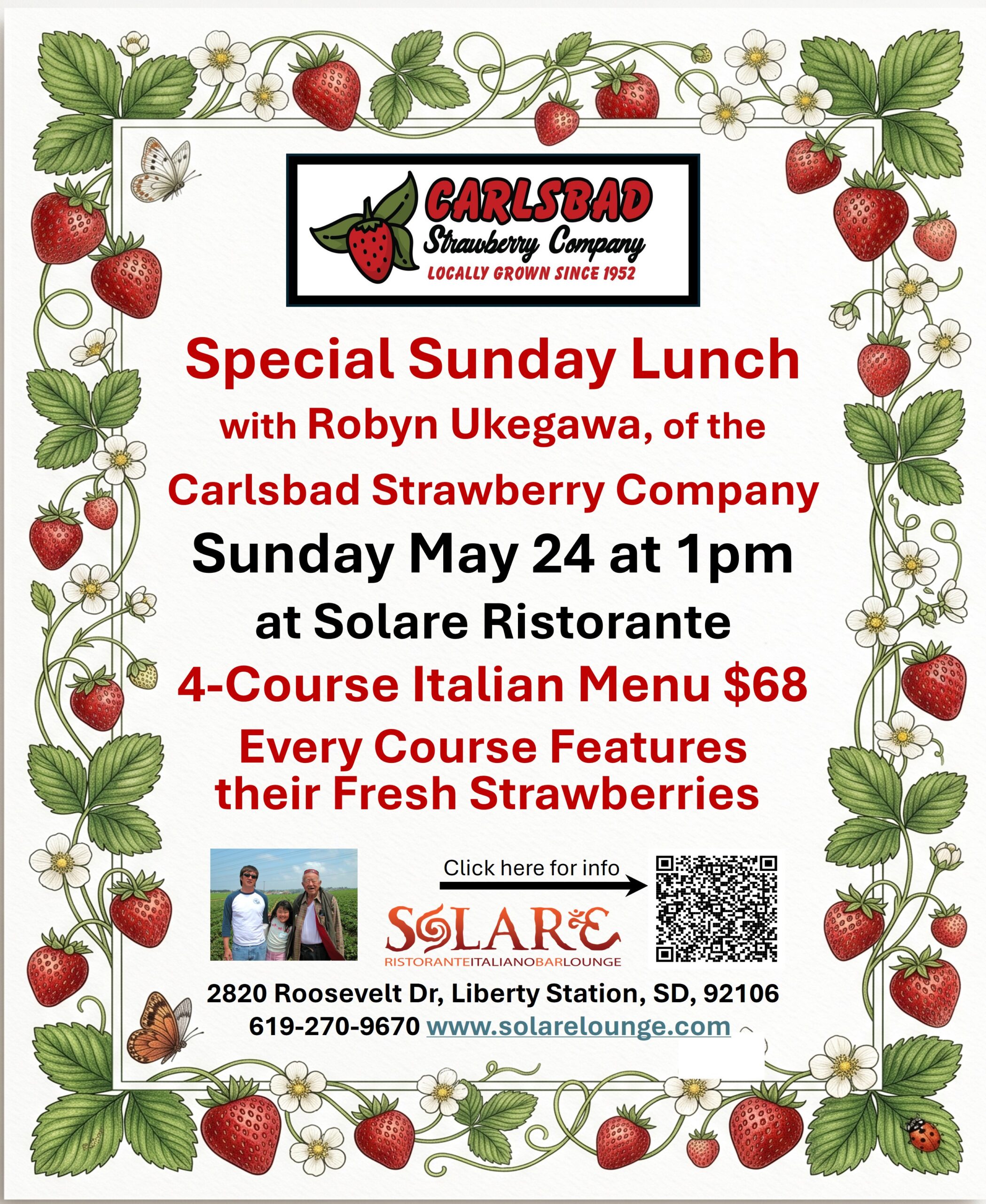 <a id="Solare-Carlsbad-Strawberry-Company-Lunch-2026"></a>Special Sunday Lunch - Carlsbad Strawberry Company is Here!